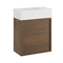Cali 460mm Walnut Wall Hung Vanity with Basin & Shaving Cabinet Package